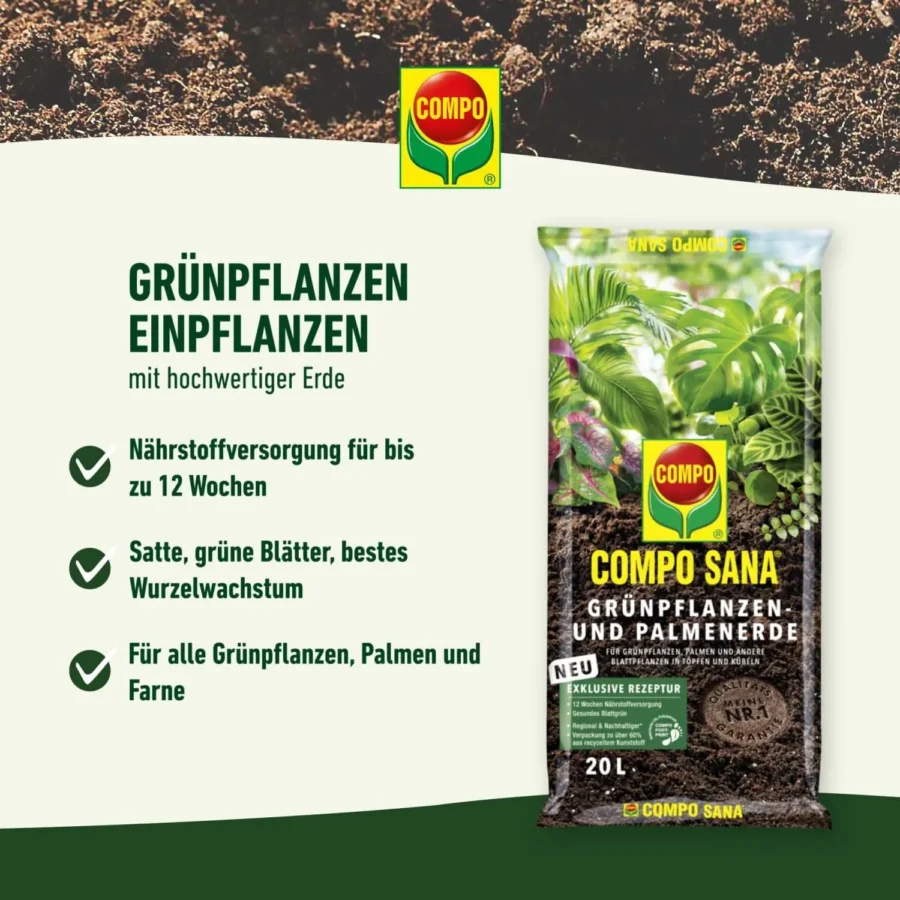 COMPO SANA Grünpflanzen- und Palmenerde, 10 Liter – Bild 4