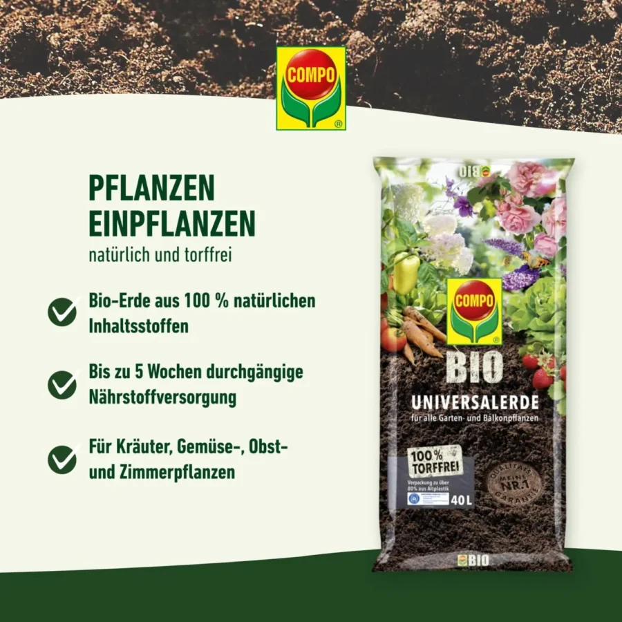 COMPO BIO Universal-Erde torffrei, 7,5 Liter – Bild 9