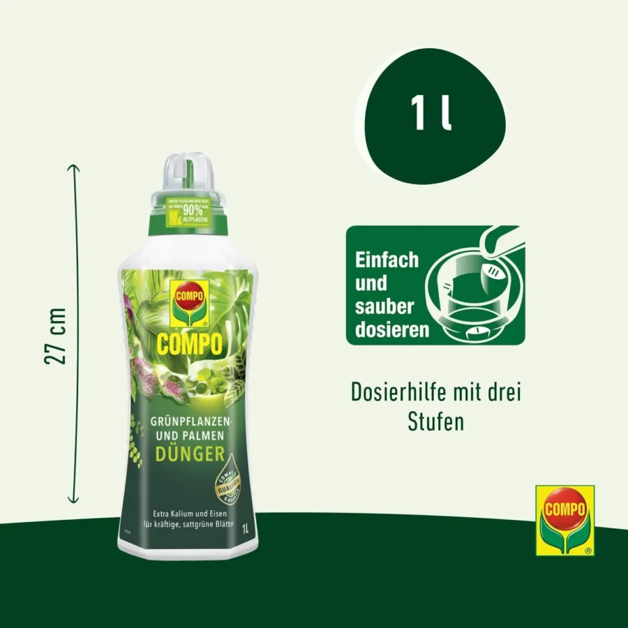 COMPO Grünpflanzen- und Palmendünger, 1 Liter – Bild 3