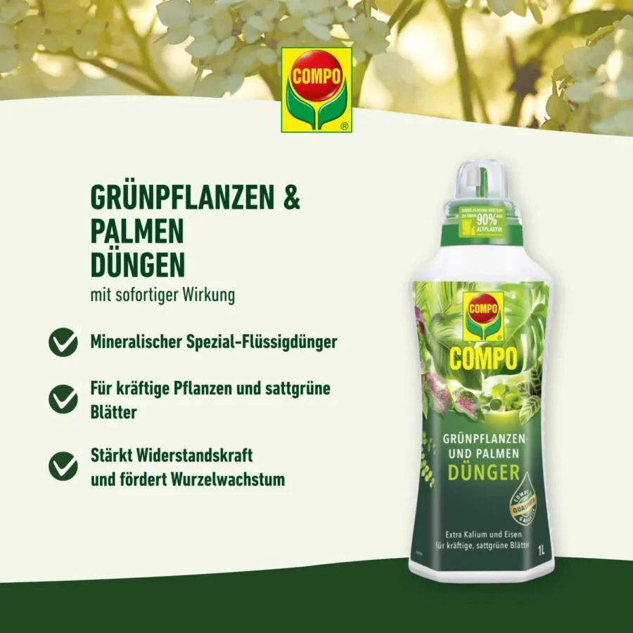 COMPO Grünpflanzen- und Palmendünger, 1 Liter – Bild 8