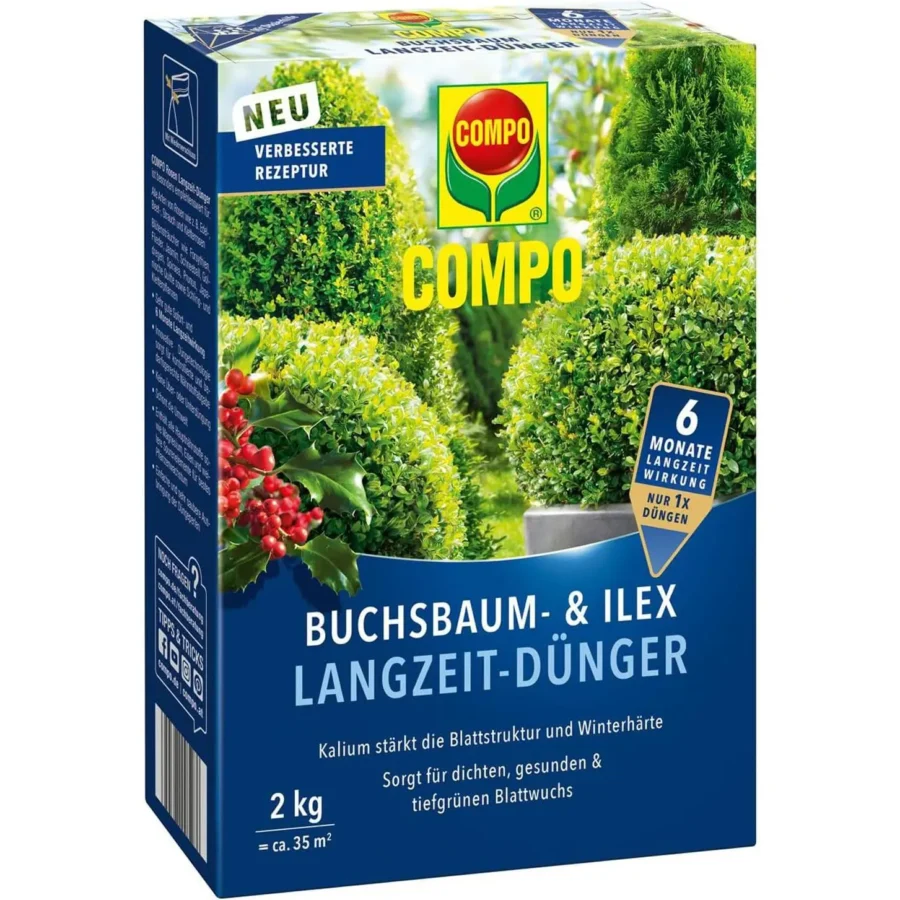 COMPO Buchsbaum- und Ilex Langzeit-Dünger, 2 kg