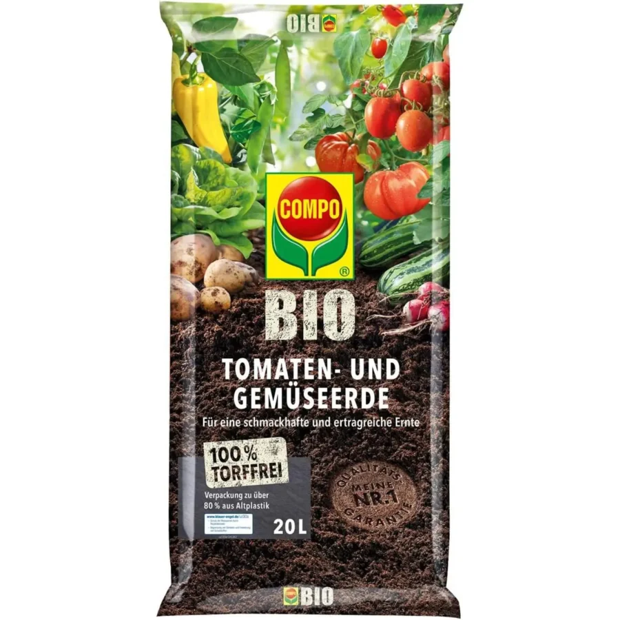 COMPO BIO Tomaten- und Gemüseerde, torffrei, 20 Liter