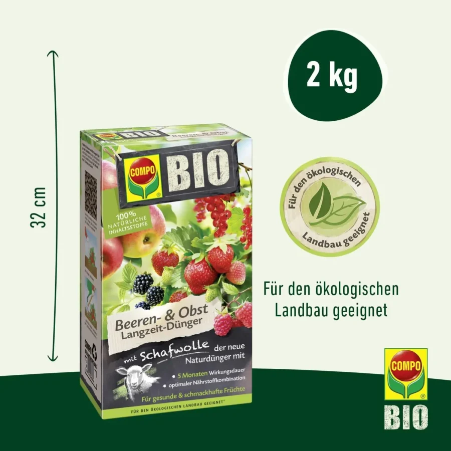 COMPO BIO Beeren- und Obst Langzeitdünger, 2 kg – Bild 3