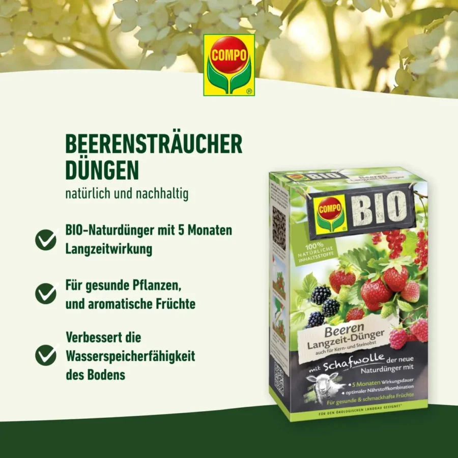 COMPO BIO Beeren- und Obst Langzeitdünger, 2 kg – Bild 8