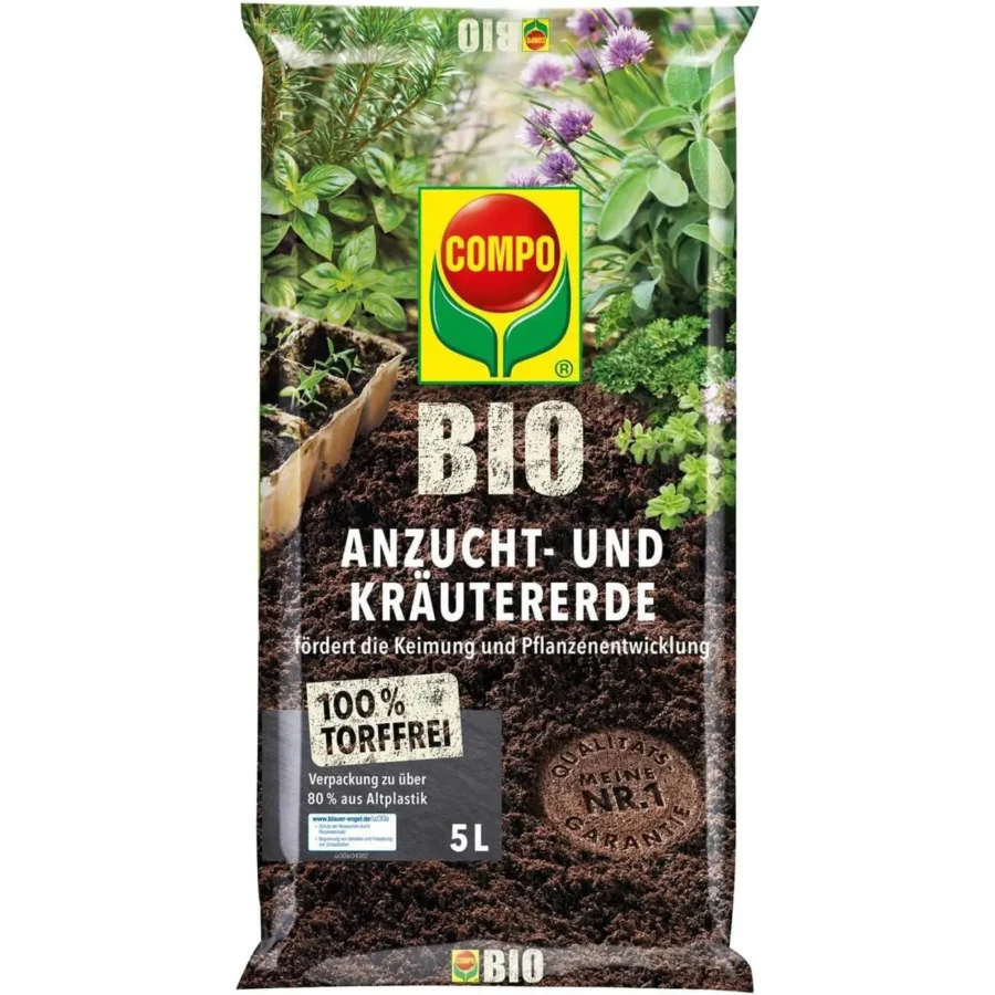 COMPO BIO Anzucht- und Kräutererde torffrei, 5 Liter