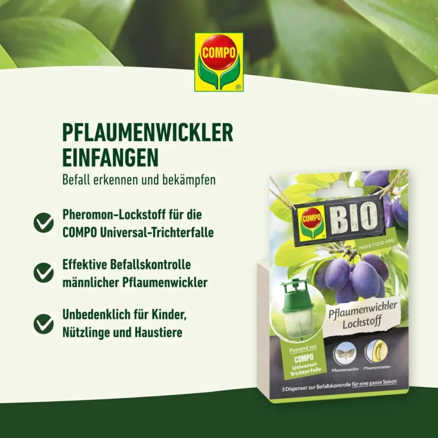 COMPO BIO Pflaumenwickler Lockstoff für Trichterfalle – Bild 2