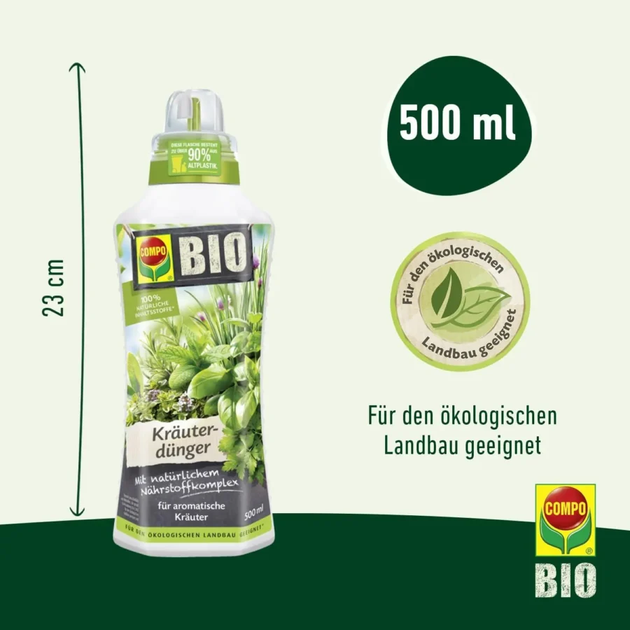 COMPO BIO Kräuterdünger, 500 ml Dosierflasche – Bild 3