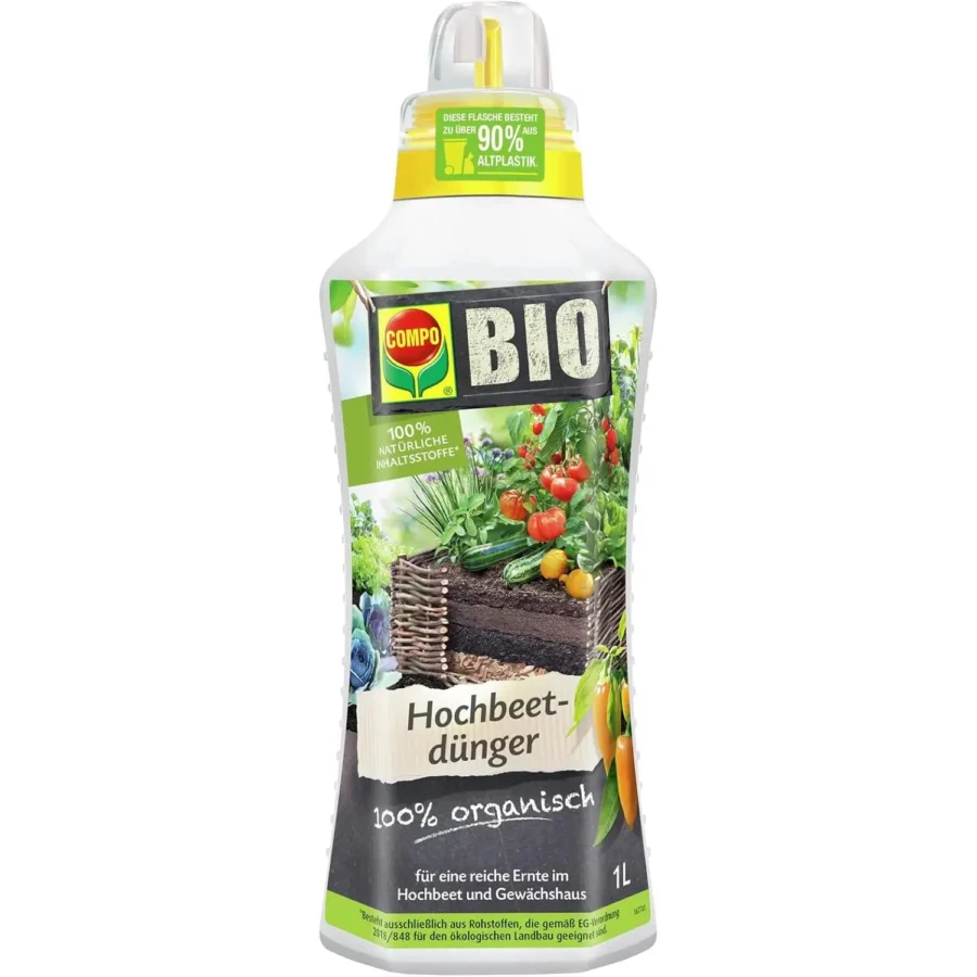 COMPO BIO Hochbeetdünger, 1 Liter Dosierflasche