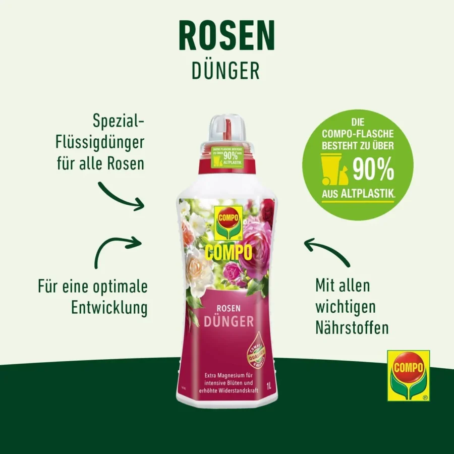 COMPO Rosendünger, 1 Liter Dosierflasche – Bild 2