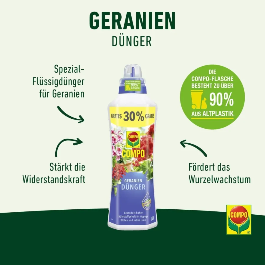 COMPO Geraniendünger, 1,3 Liter Dosierflasche – Bild 2