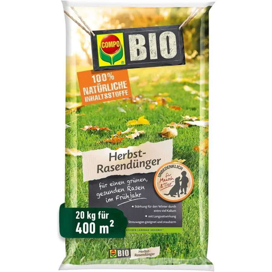 COMPO BIO Herbstrasen-Dünger, 20 kg für 400 qm