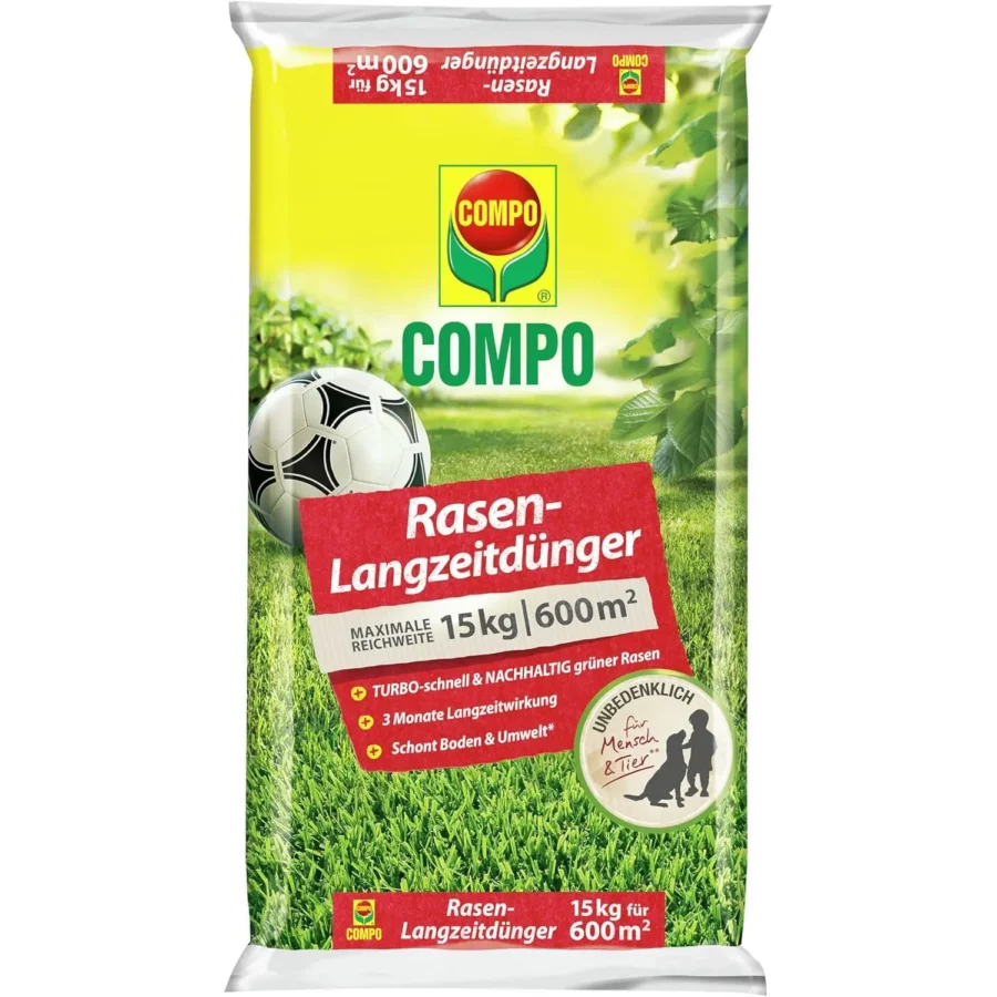 COMPO Rasen-Langzeitdünger, 15 kg für 600 qm