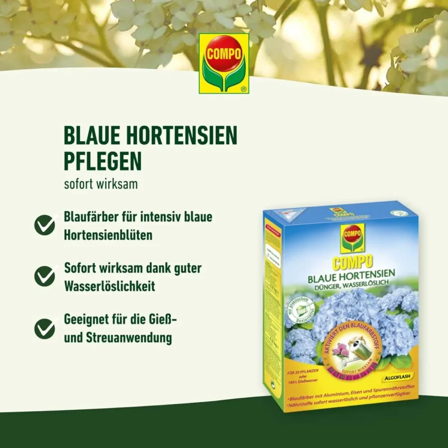 COMPO Spezialdünger Blaue Hortensien, 800 g – Bild 2