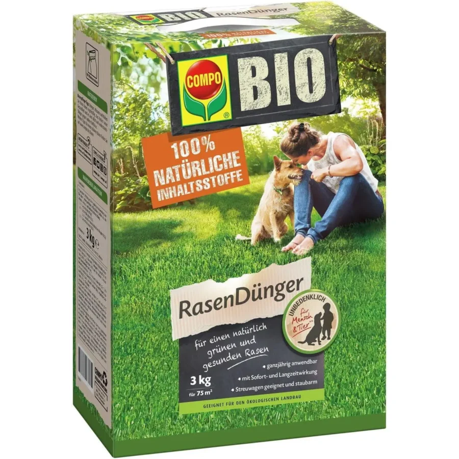 COMPO BIO Rasendünger, 3 kg für 75 qm