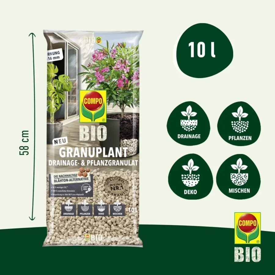 COMPO BIO GRANUPLANT Drainage- & Pflanzgranulat, 10 Liter – Bild 3