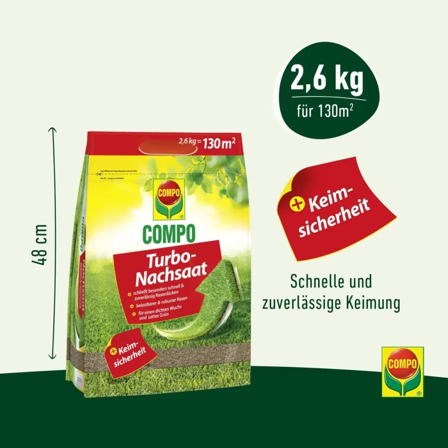 COMPO Turbo-Nachsaat, 2,6 kg für 130 qm – Bild 3