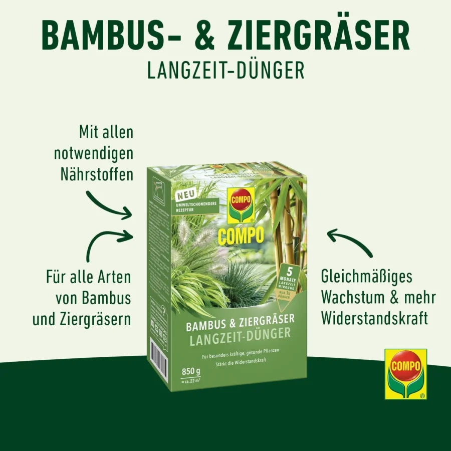 COMPO Bambus Ziergräser Langzeit Dünger, 850 g - Vorteile